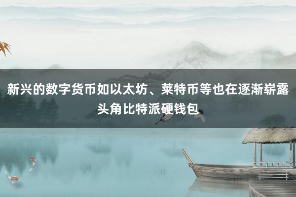 新兴的数字货币如以太坊、莱特币等也在逐渐崭露头角比特派硬钱包