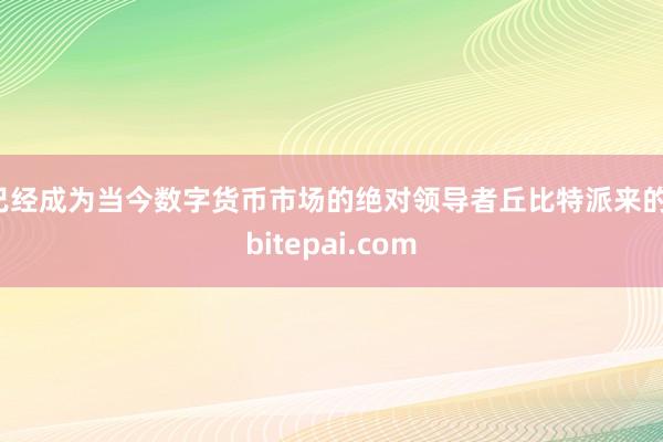 已经成为当今数字货币市场的绝对领导者丘比特派来的，bitepai.com