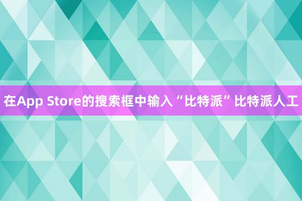 在App Store的搜索框中输入“比特派”比特派人工