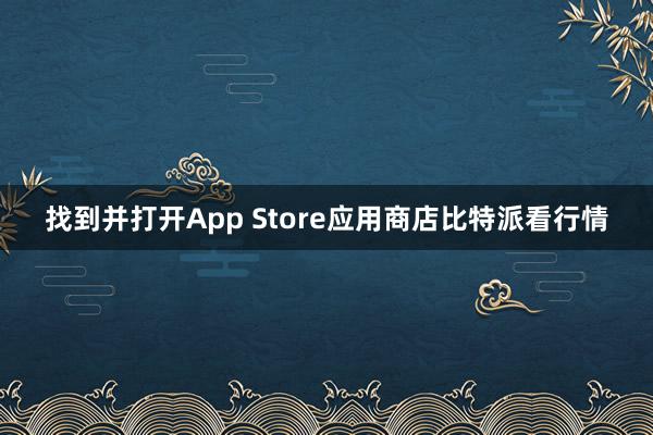 找到并打开App Store应用商店比特派看行情