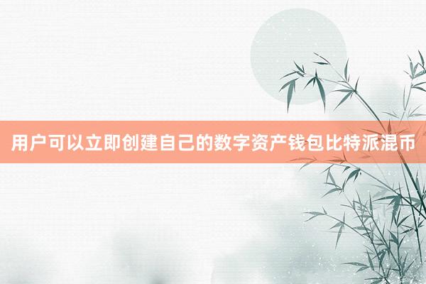 用户可以立即创建自己的数字资产钱包比特派混币