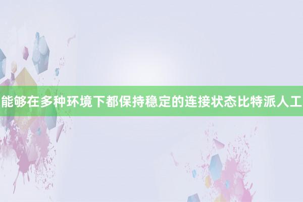 能够在多种环境下都保持稳定的连接状态比特派人工