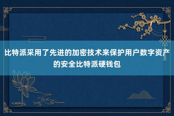 比特派采用了先进的加密技术来保护用户数字资产的安全比特派硬钱包