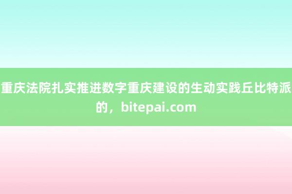 是重庆法院扎实推进数字重庆建设的生动实践丘比特派来的，bitepai.com