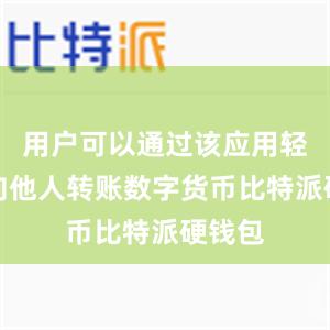 用户可以通过该应用轻松地向他人转账数字货币比特派硬钱包