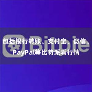 包括银行转账、支付宝、微信、PayPal等比特派看行情